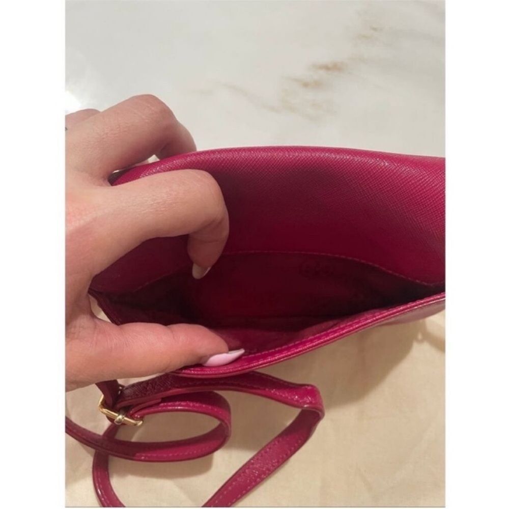 Tory Burch Robinson Mini Saffiano Leather Crossbody Wallet Bag Raspberry Pink - Picture 8 of 10